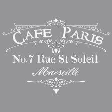 Schablone" Café Paris" Chalky Finish Rayher 30,5 x 30,5 cm