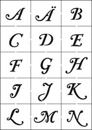 Schablone Alphabet groß mit großen Zahlen 3er Set  Viva