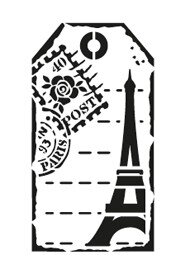 Schablone Etikett Paris DIN A5