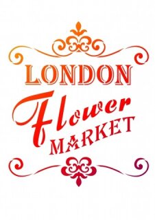 Schablone London Flower Market DIN A4