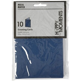 Briefkarten blau 10 Stück, 10,5x15 cm