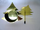 4-er Set Teelichthalter/-stecker in Tannenbaumform, gold