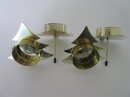 4-er Set Teelichthalter/-stecker in Tannenbaumform, gold