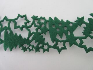 Band mit Sternen und Tannenbäumen, grün Stück
