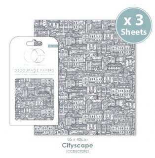 Decoupage Papier Cityscape 35x40 cm 3er Set