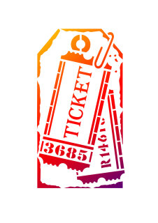 Schablone Etikett Tickets DIN A5
