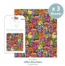3er Set Decoupage Papier Little Monsters 35x40 cm