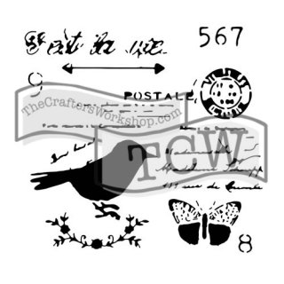 Schablone TCW630s Mini Chickadee Post 15 x 15 cm