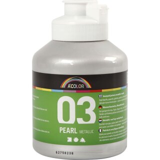 Metallic Perl Silber 500 ml Acrylfarbe