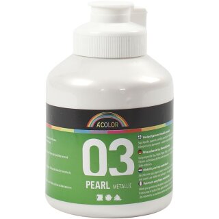 Metallic Perl Weiß 500 ml Acrylfarbe Sonderfarbe