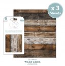 Decoupage Papier Wood Cabin 35x40 cm 3er Set