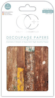 3er Set Decoupage Papier Reclaimed Holz 35x40 cm