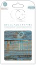 3er Set Decoupage Papier "Blue Brushed Wood"...