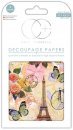 3er Set Decoupage Papier Paris in Blumen 35x40 cm