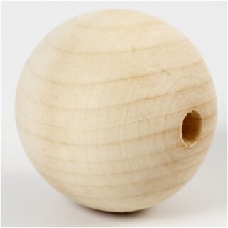 Holzkugel lose mit Loch 40 mm