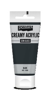 Pentart Creamy Acrylic Semi Gloss Schwarz 60 ml