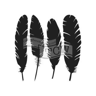 Schablone TCW Mini Four Feathers (4 Federn)  15 x15 cm