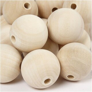 Holzkugel lose mit Loch 30 mm