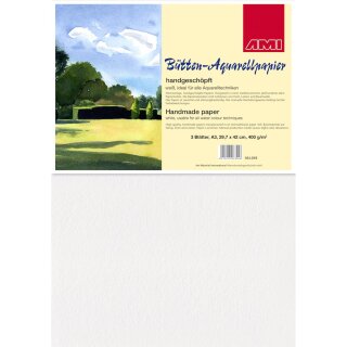 Bütten-Aquarellpapier A3 3 Blätter 400g/m2