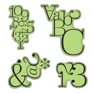 Stempel Inkadinkado Stamping Gear 4er Set Buchstaben & Zahlen