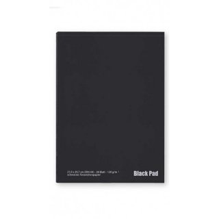 Tonzeichenpapier schwarz BLACK PAD A4 120g/m2, 20 Blatt