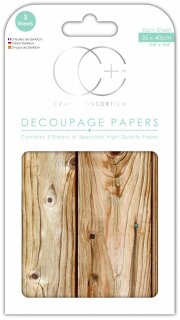 3er Set Decoupage Papier Pinewood 35 x 40 cm