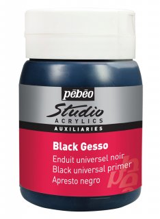 Grundierung Gesso schwarz, 500 ml Pebeo