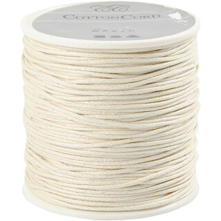 Baumwollband Weiß, 1mm, 40 Meter