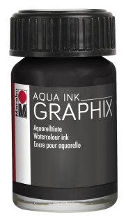 Aqua Ink Graphix Marabu Aquarelltinte Schwarz 15 ml