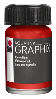 Aqua Ink Graphix Marabu Aquarelltinte Zinnoberrot 15 ml