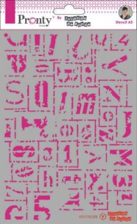 Schablone "Letters Grunge" A5 Jolanda de Ronde Design