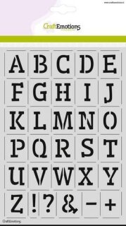 Schablone A5 Alphabet Großbuchstaben v. Craft Emotions