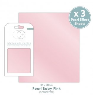 Decoupagepapier Craft Consortium 3er Set Pearl Baby Pink 35x40 cm