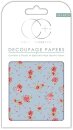 Decoupagepapier Craft Consortium 3er Set 35x40 cm Antique Rose blau