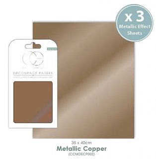 Decoupagepapier Craft Consortium 3er Set Metallic Copper 35x40 cm