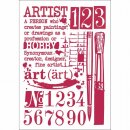 Schablone Stamperia 21 x 29,7 ca A4 "Schriften und...