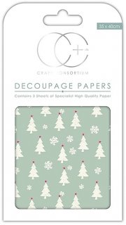 Decoupage Papier White Duck Egg Trees 35x40 3er Set