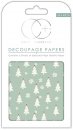 3er Set Decoupage Papier White Duck Egg Trees 35x40