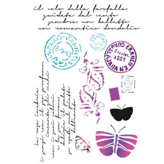 Schablone Stamperia 21 x 29,7 Postkartenmotiv