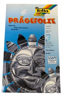 Prägefolie silber 3 Blatt 18,5 x 29,5
