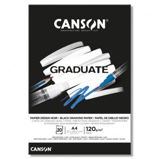 Canson Graduate Negro Zeichenpapier schwarz DIN A4 schwarz 20 Baltt 120g