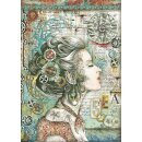 Stamperia Rice Papier A4 21 x 29,7 cm Lady with Compass