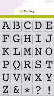 CraftEmotions Schablone A5 Alphabet