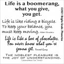 Powertex Schablone Art - Das Leben ist ein Bumerang -...