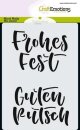 Schablone Craft Emotions Frohes Fest A6