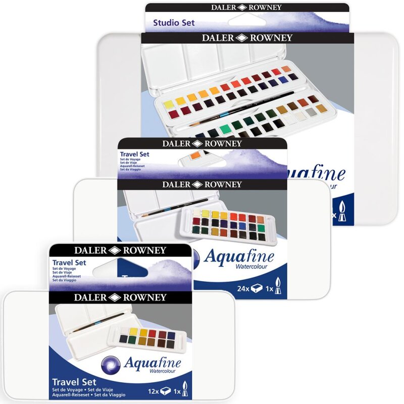 Set aquarelle Aquafine 24 1/2 godets de Daler Rowney