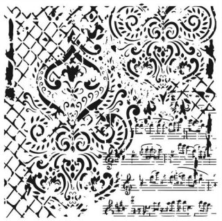 Cadence Art of stencil Schablonen Grunche Ornament 25x25 cm