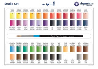 Aquafine Watercolour Travel Set 48er Set Daler Rowney