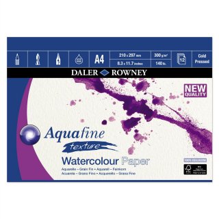 Aquafine Aquarellblock A4 300g 12 Blatt v. Daler Rowney