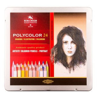 Polycolor-Künstlerfarbstifte 24er Set Metalletui Portrait
